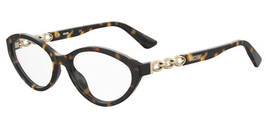 Premium Women Moschino Eyeglasses: MOS597 - Havana(2) - SpecSMART Eye Clinic (Diagonal View)